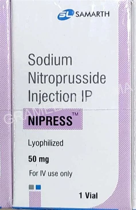 Nipress 50mg Sodium Nitroprusside Injection At Rs 202vial In