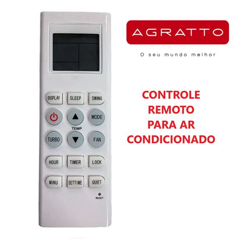 Controle Remoto Para Ar Condicionado Agratto A Btus