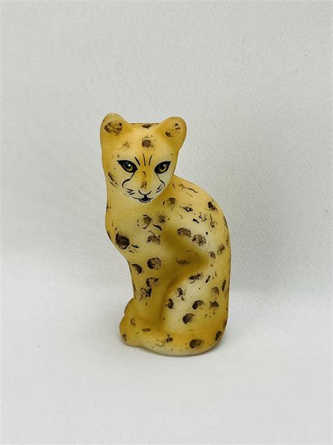 Lot Fenton Stylized Cat Leopard Van Metre Auction