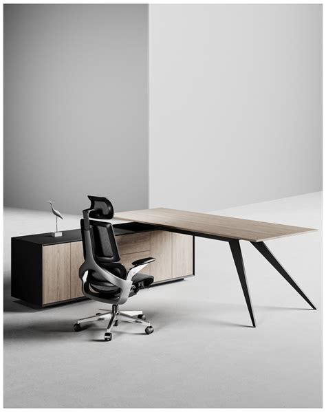 Zenon Black L Shape Executive Desk