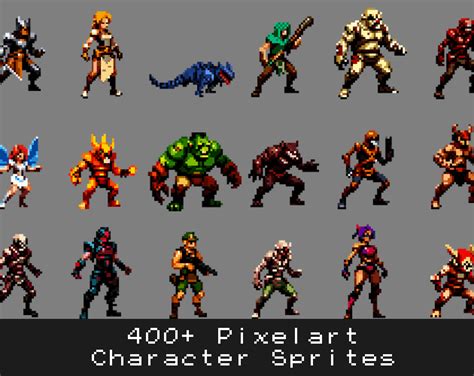 400+ Pixel Art RPG Character Sprites Battlers Pack by indieartifex