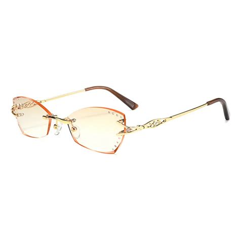 Buy New 60061 Rimless Diamond Eyeglasses Frame For Women Eyewear Fashion From