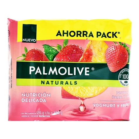 Jabon de Baño Palmolive Naturals yoghurt y frutas 4 pzas con 120 g c u