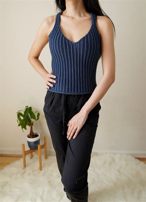 Crochet Easy V Neck Tank Top Pattern Etsy