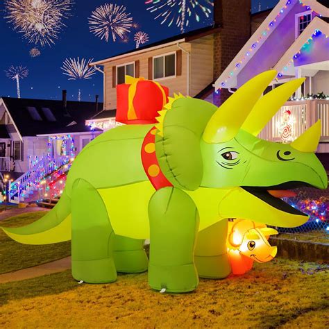 The Holiday Aisle Christmas Inflatable Ft Christmas Dinosaur