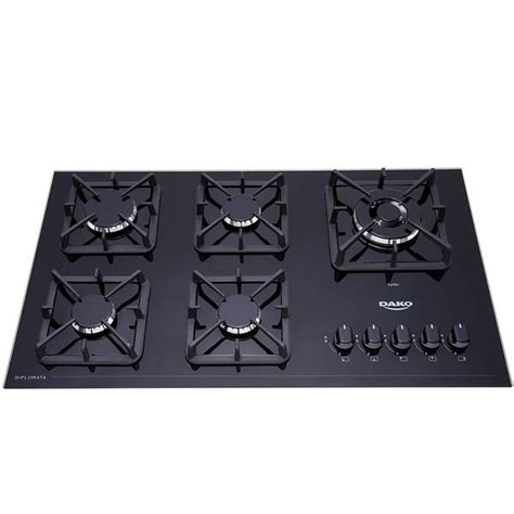 Cooktop A G S Bocas Preto Mesa De Vidro E Tripla Chama Dako