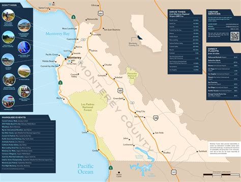 Monterey County Tourist Map - Ontheworldmap.com