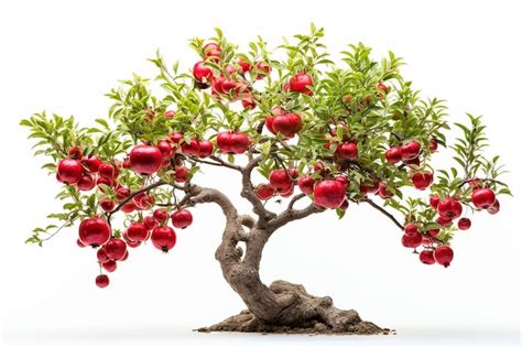 Premium AI Image | Pomegranate Tree Isolated on White Background