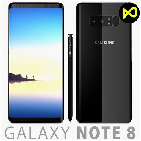 Samsung Galaxy Note 8 Midnight Black 3d Model 35 Unknown 3ds C4d Fbx Lwo Ma Obj Max