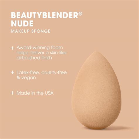 Beautyblender Nude Makeup Applicator Sponge Ideal For Flawless Makeup