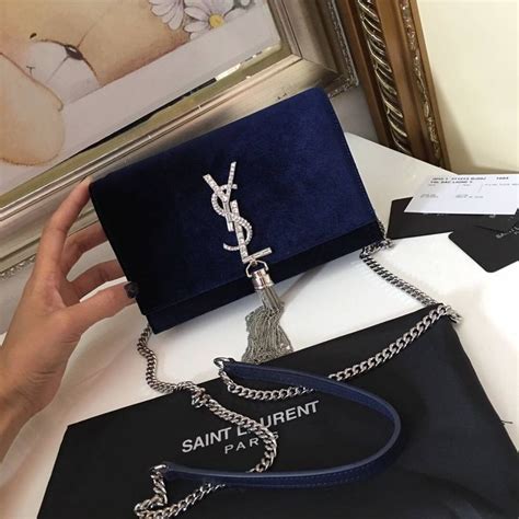 Ysl Saint Laurent Slp Chain Flap Bag Velvet Original Leather Version