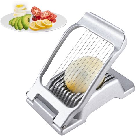 Hequsigns Stainless Steel Egg Slicer Handheld Cutter For Hard Boiled