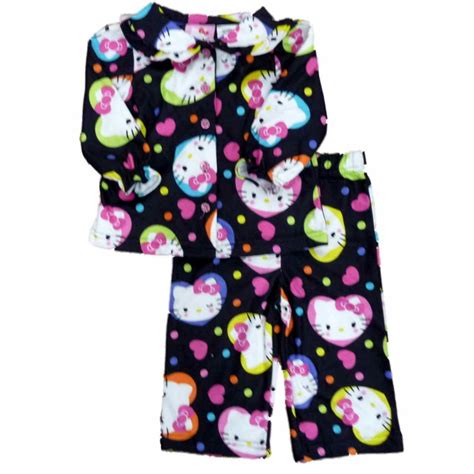 Hello Kitty Hello Kitty Toddler Girls Black Heart Print Sleepwear Set