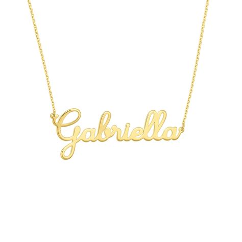 14k Gold Cursive Nameplate Necklace 5mm | Everyday Jewelry