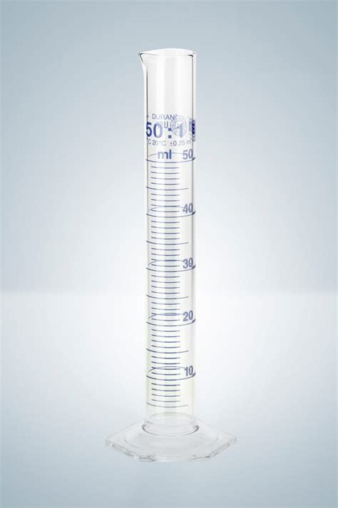 Hirschmann Class A Measuring Cylinders Blue Graduation Capacity 50mL