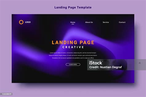 Modern Landing Page Template Design Purple Color Abstract Gradation