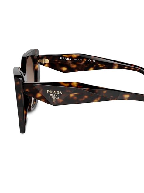 Prada Eyewear Logo Tortoiseshell Frame Sunglasses Green FARFETCH QA