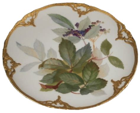 Great KPM Berlin Art Nouveau Porcelain Tree Leaf Scene Plate Porzellan