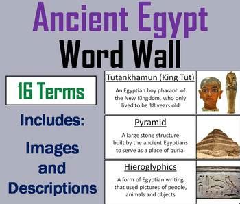 Ancient Egypt Word Wall Cards By Science Spot Teachers Pay Teachers