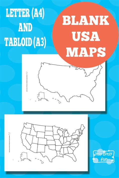 Blank USA Map - Itsy Bitsy Fun