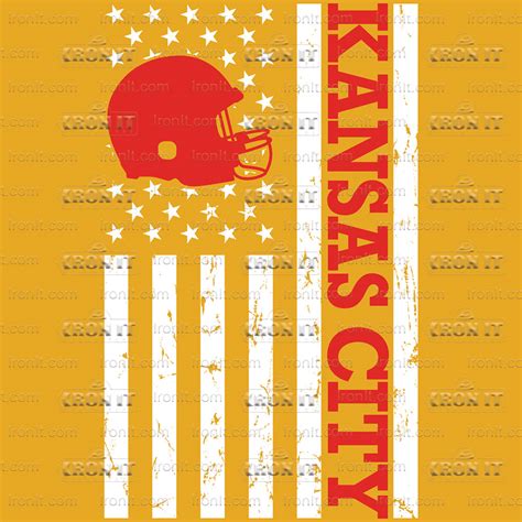 Kansas City Football Flag | Home Iron On DTF (Direct To Film) Transfer ...