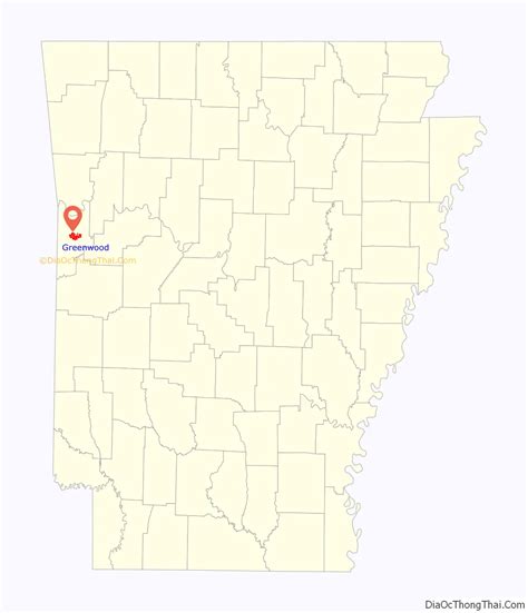 Map of Greenwood city, Arkansas - Thong Thai Real