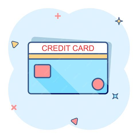 Icono de tarjeta de crédito en estilo cómic ilustración de vector de