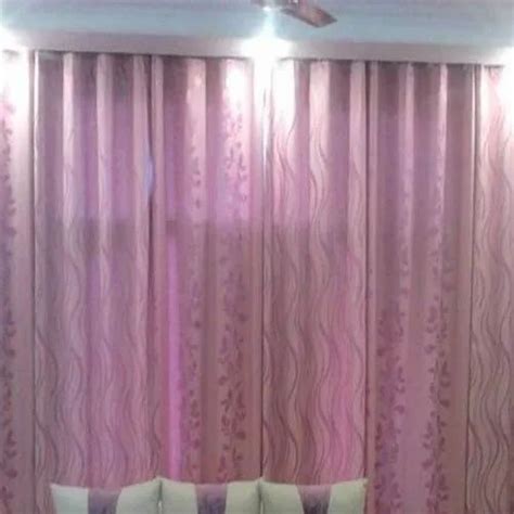 Pink Printed Designer Satin Curtain For Window And Doors Size