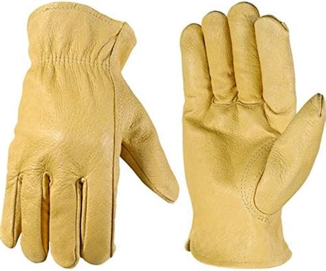 Heavy Duty Double Leather Palm Work Gloves With Safety Cuff Large