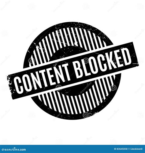 Content Blocked Rubber Stamp Stock Vector - Illustration of brake, sign