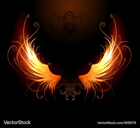 Fiery Wings Royalty Free Vector Image VectorStock