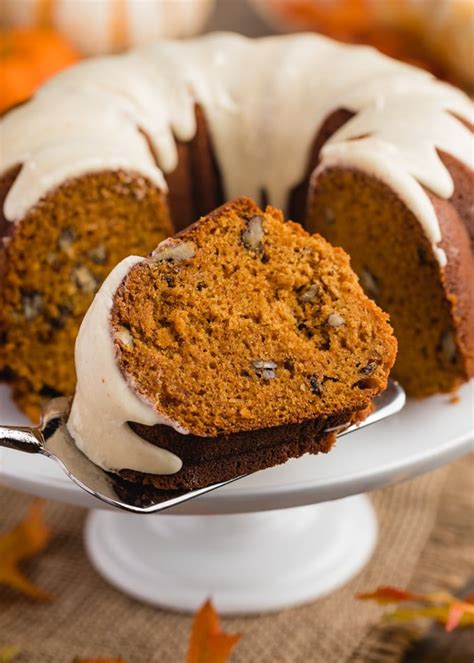 Pumpkin Bundt Cake with Pecans - Striped Spatula