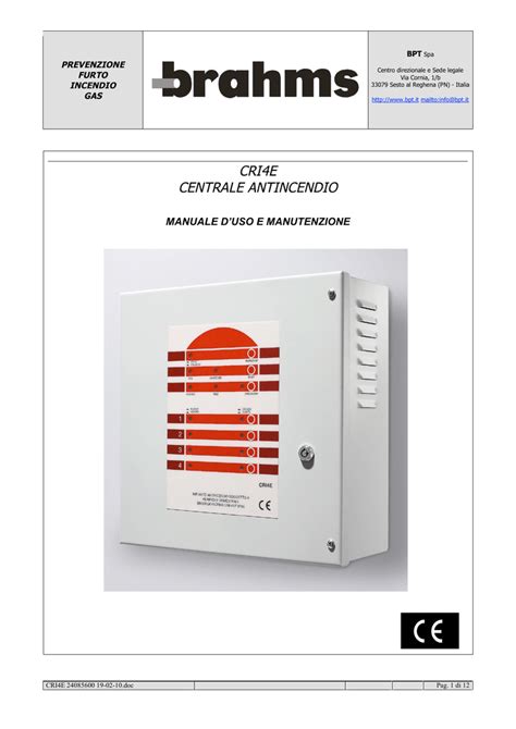 Cri E Centrale Antincendio Manualzz