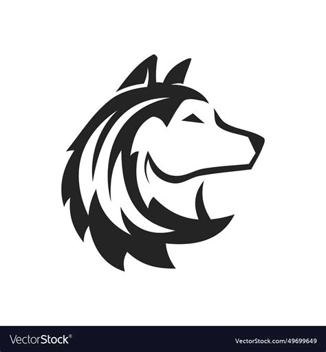 Siberian husky logo template isolated brand Vector Image