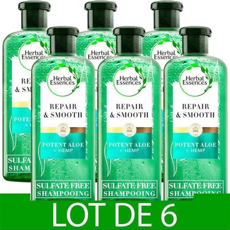 Shampoing Herbal Essences Pure Aloe Et Chanvre Sans Sulfates Ml Lot