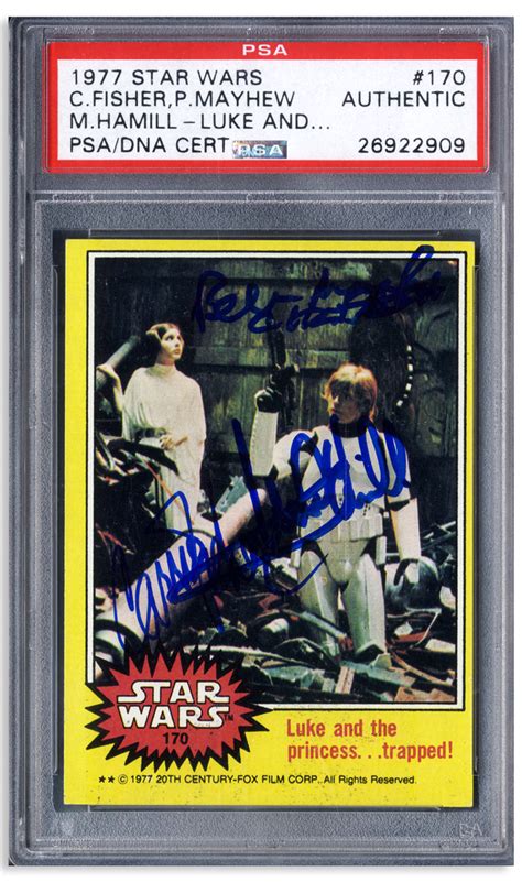 Lot Detail Star Wars Card 170 Signed By Mark Hamill Carrie Fisher