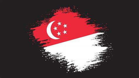 Brush Stroke Singapore Flag Vector Vector Art At Vecteezy