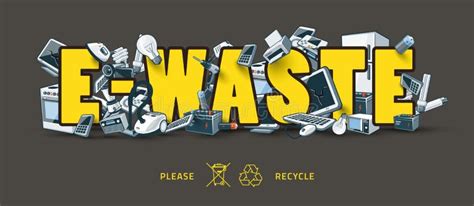 E-waste Sign with Electronic Devices Stock Vector - Illustration of ...