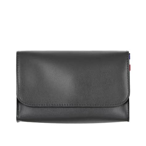 Pochette En Simili Cuir Noire Avec Bouton Magn Tique Sac De Voyage