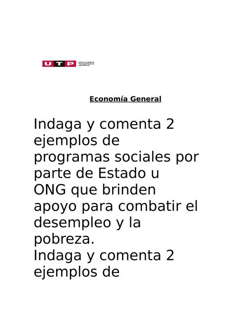 Economia Trabajo Econom A General Econom A General Indaga Y