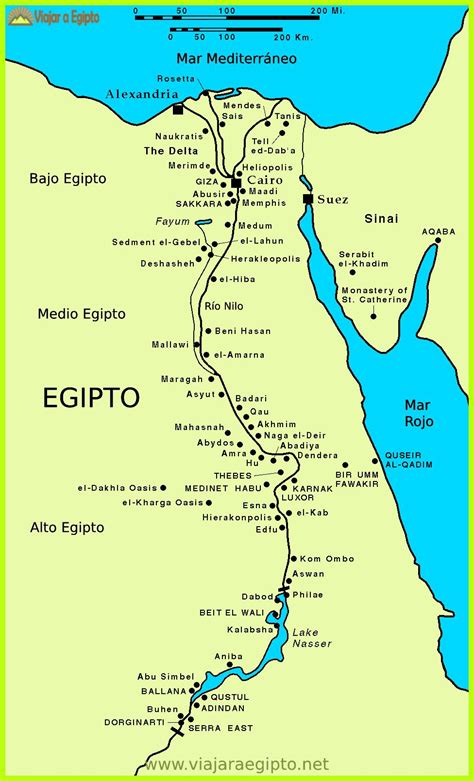 Mapa De Egipto Viajar A Egipto