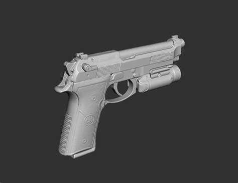 Stl File Beretta M9a4 Olight Pl Pro Valkyrie Real Size 3d Scan Gun Mold 🩻 ・3d Print Design To