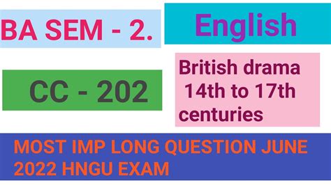 Ba Sem English Cc Most Imp Long Questions June Exam Hngu