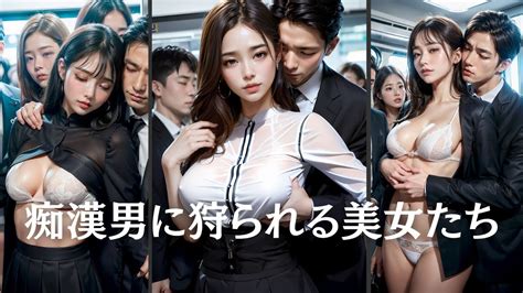 【ai Art】beautiful Women Hunted By Perverted Men 痴漢男に狩られる美女たち（屈辱電車編