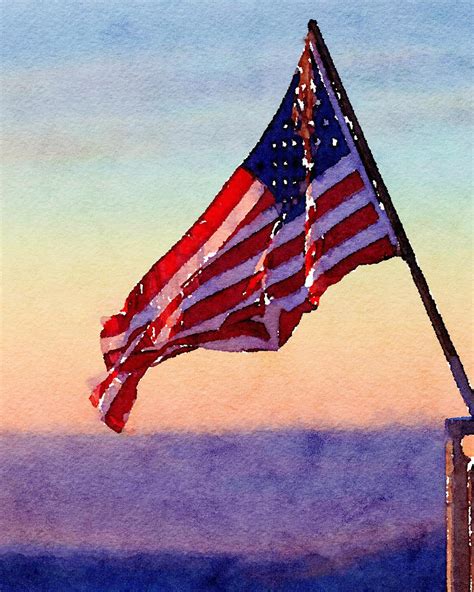 American Flag Watercolor Flag Watercolor Digital Download Art American Flag Print American