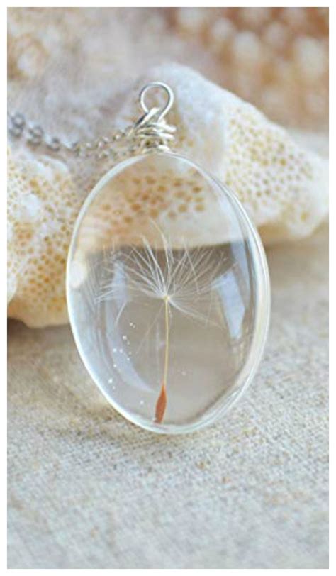 Dandelion Make A Wish Real Flowers Pendant 925 Sterling Silver Necklace