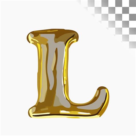 L Diseño de letras fuente elegante amarillo dorado brillante metálico