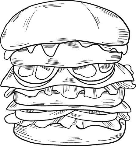 Hamburger coloring page | Free Printable Coloring Pages