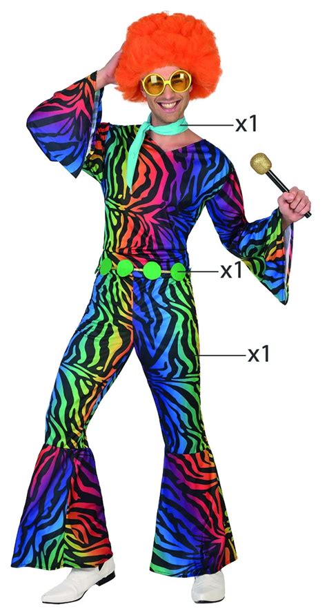 Wholesale New Colorful Disco Costume For Men Polyester Party Clothing Adult Disco Jumpsuits