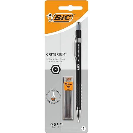 Bic Criterium Porte Mines Mm Hb Corps Chrom Taille Mine Gomme